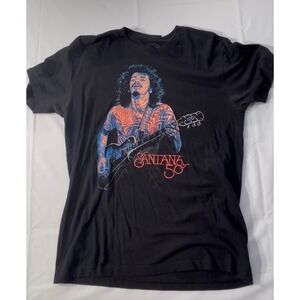 Santana 50th Anniversary Graphic T-Shirt Black Mens Size Medium 100% Cotton